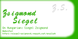 zsigmond siegel business card